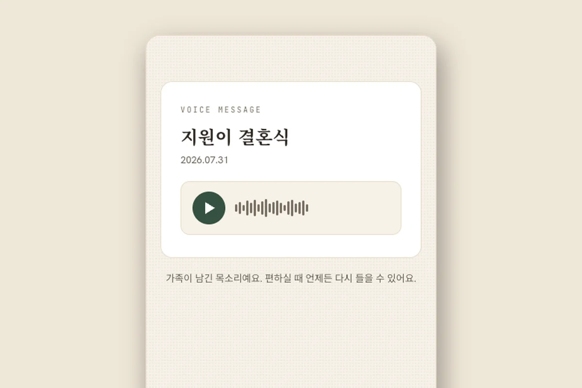 기념일에 도착한 목소리 메시지